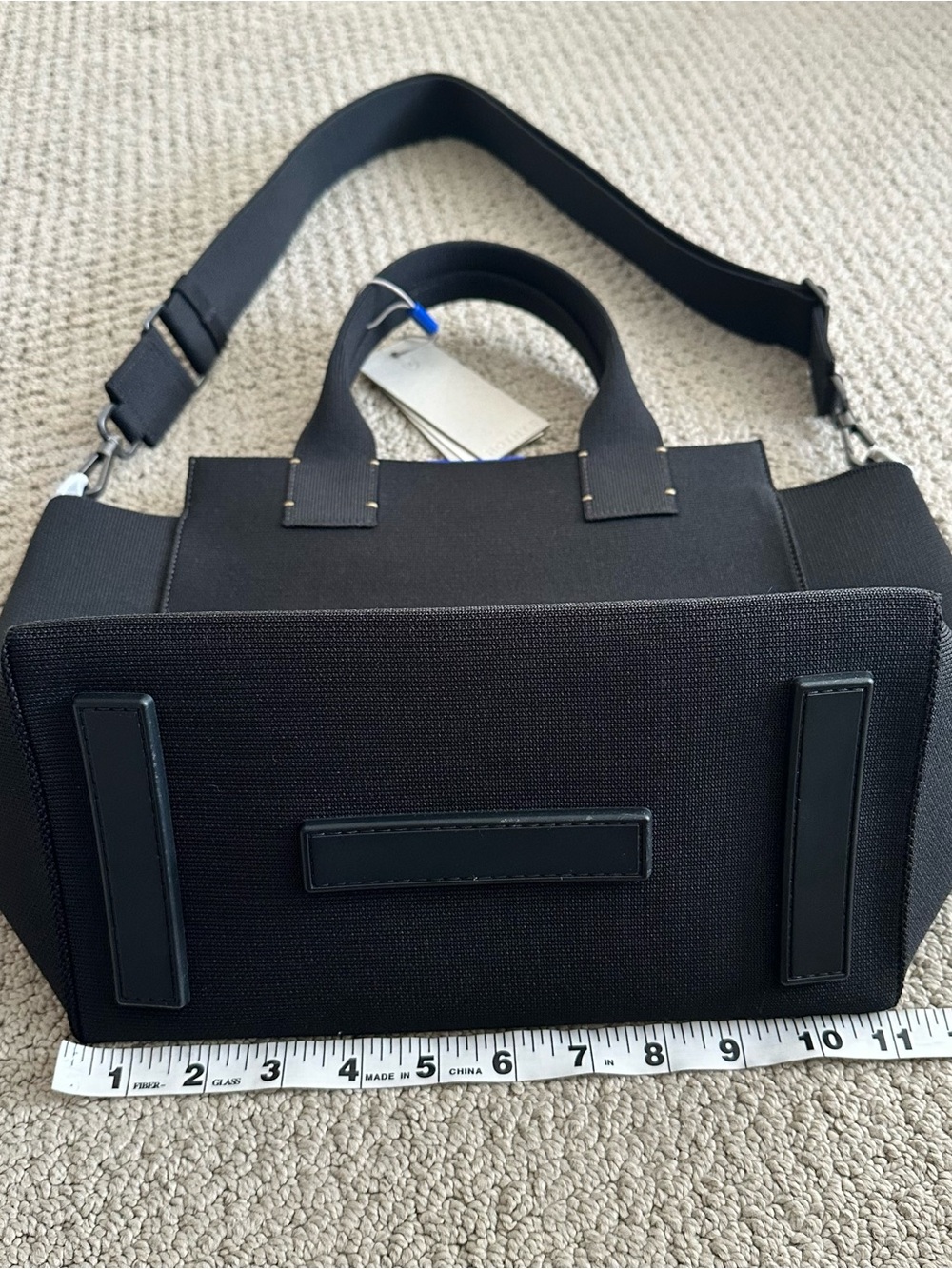 Rothy’s The Handbag Retired Black Tote shoulder crossbody Bag - NWT - Picture 4 of 11